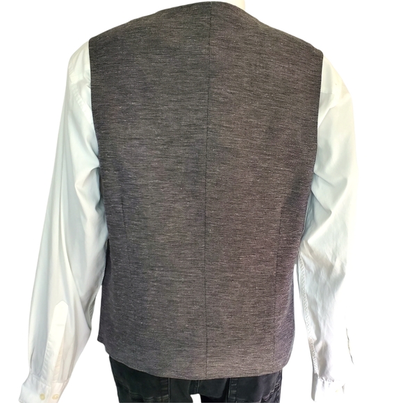 Joseph Abboud Linen Cotton Vest Men's Large Grey, Black, White - Picture 3 of 7